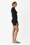 Black Mini Dress With Ruffled Details