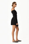 Black Mini Dress With Bare Shoulders