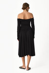 Black Midi Dress With Bare Shoulders