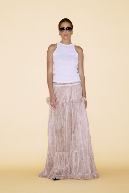 Printed Floral Silk Maxi Skirt