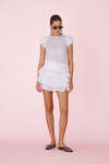 White Skirt With Ruffles On The Back