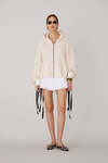 Cotton Beige Cutout Hoodie