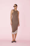 Brown Two-Color Dress