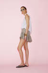 Beige Viscose Mini Skirt