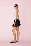 Black Lace Shorts With Ruffles