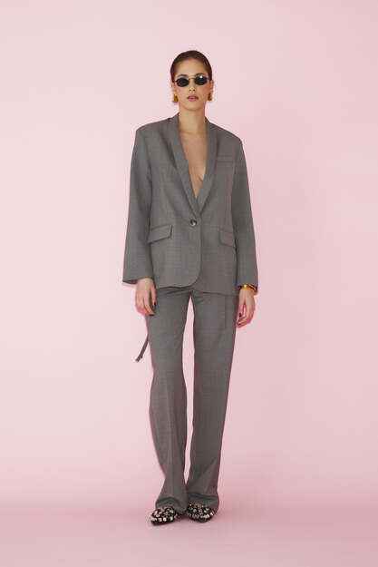 Grey Blazer With Backless