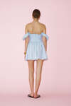 Blue Mini Dress With Smocked Elastic Bodice - SS24