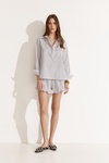 Stripes Cotton Shirt With Backless