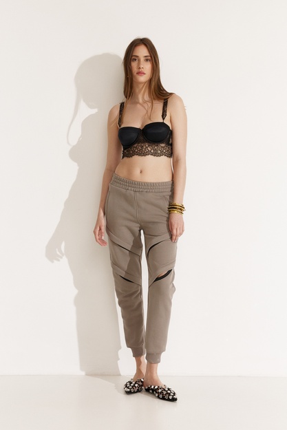 Brown Pants With Front Details