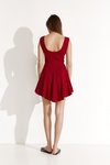 Red Mini Dress with Flared Cut