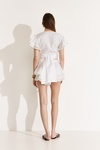 White Linen Lace Shorts