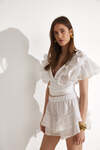 White Linen Lace Shorts