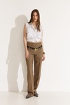 Brown-Gold Casual Pants