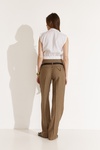 Brown-Gold Casual Pants