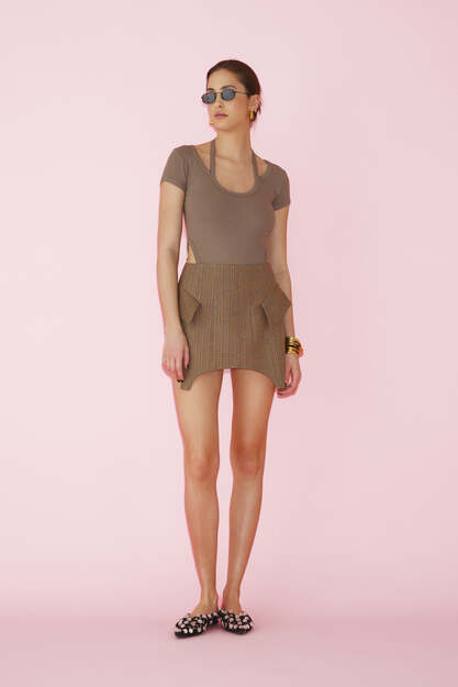 Brown-Gold Mini Corset