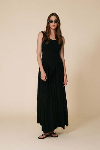 Backless Black Maxi Dress - PNK Casual