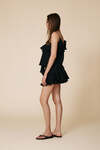 Black Cotton With Lace Inserts Shorts