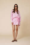 Rose Lightweight Wrap Dress With Long Sleeves And Waist Tie