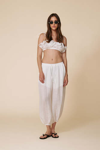 White Linen Top - PNK Casual