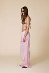 Elastic Waist Rose Linen Trousers
