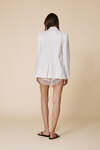 White Lightweight Shorts Finished With Delicate Lace Trim At The Hem