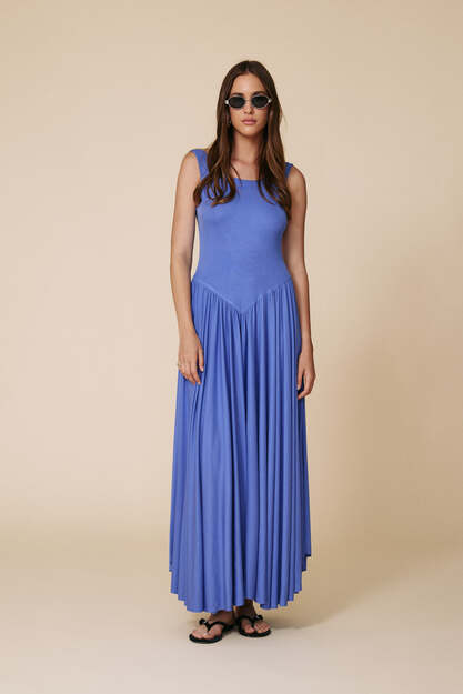 Backless Indigo Maxi Dress