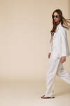 White Linen Casual Pants