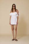 Backless White Cotton Mini Dress