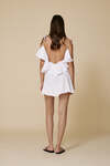 Backless White Cotton Mini Dress
