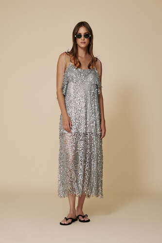 Grey Sequin Midi Dress - FW25 - PNK Casual