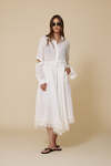 White Linen Cropped Shirt With Lace