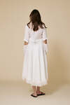 White Linen Cropped Shirt With Lace