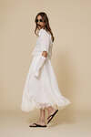 White Linen Cropped Shirt With Lace