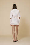 White Versatile Linen Shirt With Lace