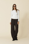 Brown Relaxed-Fit Trousers With Elasticated Hems - FW25