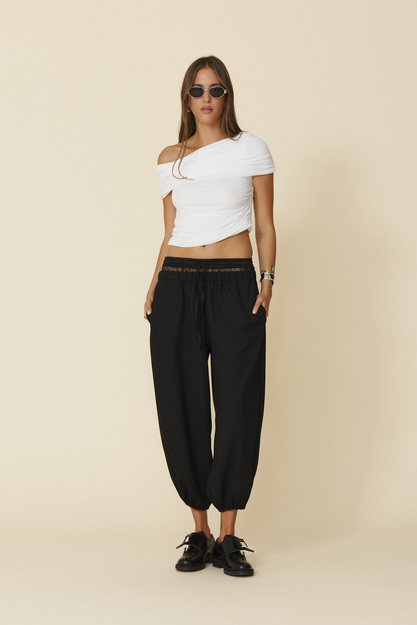 One Shoulder White Top