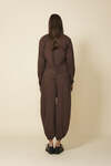 Brown Loose-Fit Shirt With A Classic Collar And Long Sleeves