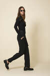 Black Pants With Asymmetrical Overlaid Skirt - FW25