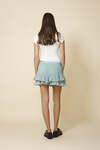 Aqua White Pleated Shorts