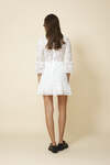 White Mini Lace Dress With Three-Guarter Flared Sleeves