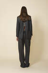 Grey Striped Blazer With Backless - FW25