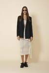 Off-White Embroidered Skirt Featuring An Asymmetric Cut And Soft Side Draping - Pre-Spring26