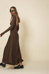 Backless Brown Midi Dress