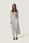 Grey Dress With a Front Cut-Out Detail And Adjustable Lace-Up Tie - SS26