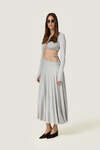 Grey Dress With a Front Cut-Out Detail And Adjustable Lace-Up Tie - SS26