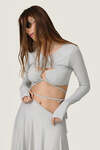 Grey Dress With a Front Cut-Out Detail And Adjustable Lace-Up Tie - SS26