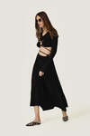 Black Dress With a Front Cut-Out Detail And Adjustable Lace-Up Tie - SS26