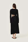 Black Dress With a Front Cut-Out Detail And Adjustable Lace-Up Tie - SS26