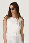 Backless dress featuring a front draped design - SS26