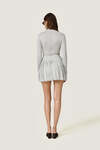 Grey Dress WIth Long Sleeves And Adjustable Waist Tie - SS26